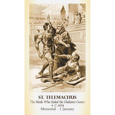 Saint Telemachus Prayer Card (50 pack) - - PC-530 Saint Telemachus Prayer Card (50 pack) - - PC-530
