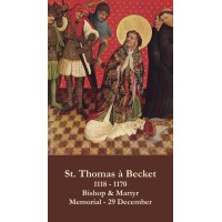 50pk Saint Thomas a Becket Bulk Prayer-Cards (50 pack)