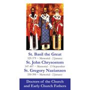 Saints Basil-Great, John Chrysostom/Gregory Nazianzen Holy Card 50pk