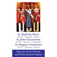 Saints Basil-Great, John Chrysostom/Gregory Nazianzen Bulk Holy Prayer-Card 50pk