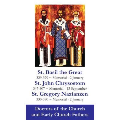 Saints Basil-Great, John Chrysostom/Gregory Nazianzen Holy Card 50pk -  - PC-63