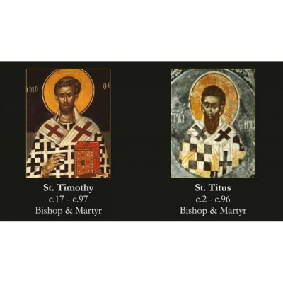 Saints Timothy and Titus Prayer Card (50 pack) - - PC-526 Saints Timothy and Titus Prayer Card (50 pack) - - PC-526
