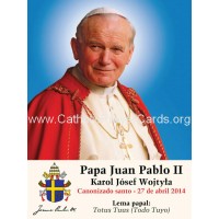 Spanish Commemorative Pope John Paul II Canonization Bulk Prayer-Cards 50pk Spanish Commemorative Pope John Paul II Canonization Bulk Prayer-Cards 50pk
