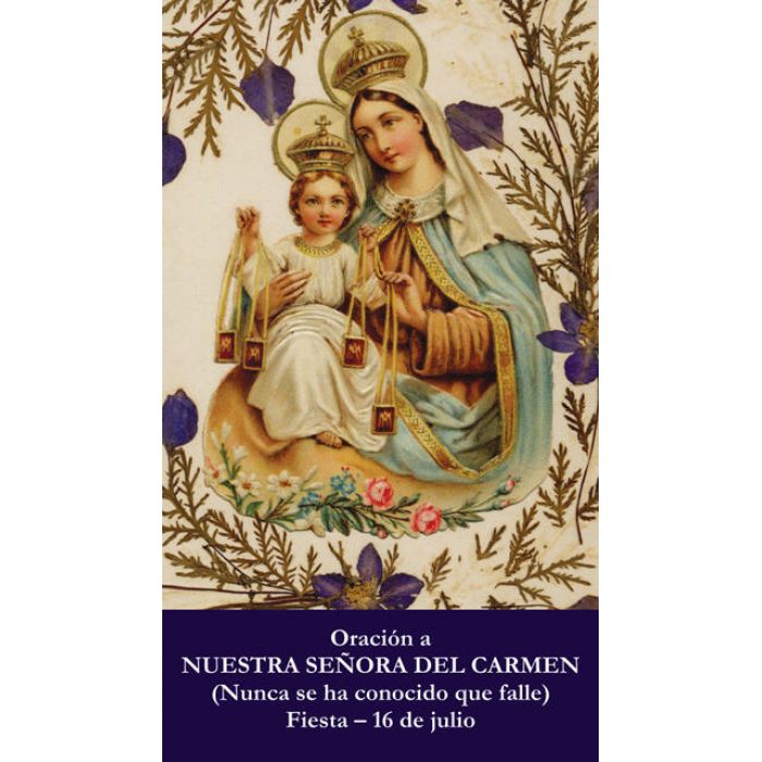 Prayer Cards, Holy Cards : Spanish Our Lady of Mount Carmel ...