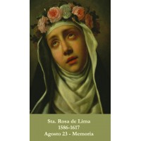 50pk Spanish Saint Rose of Lima Bulk Prayer-Cards (50 pack)