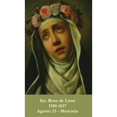 Spanish Saint Rose of Lima Prayer Card (50 pack) - - PC-522 Spanish Saint Rose of Lima Prayer Card (50 pack) - - PC-522