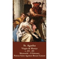 50pk St. Agatha Bulk Prayer-Cards (Patron Saint Against Breast Cancer) (50 pack) 50pk St. Agatha Bulk Prayer-Cards (Patron Saint Against Breast Cancer) (50 pack)