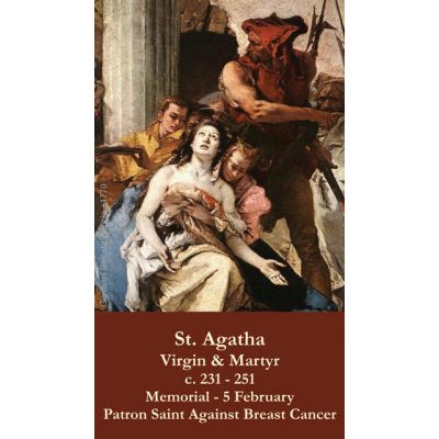 St. Agatha Prayer Card (Patron Saint Against Breast Cancer) (50 pack) -  - PC-417