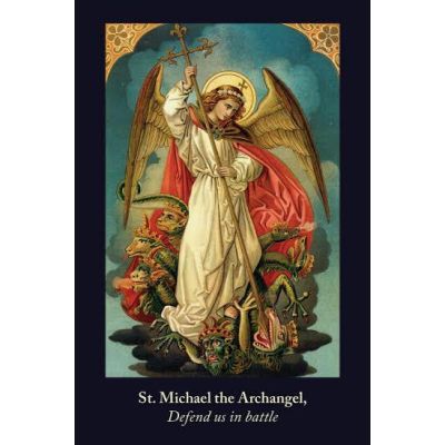 St. Michael the Archangel Defend Us In Battle Prayer Card Jumbo 50pk -  - PC-543