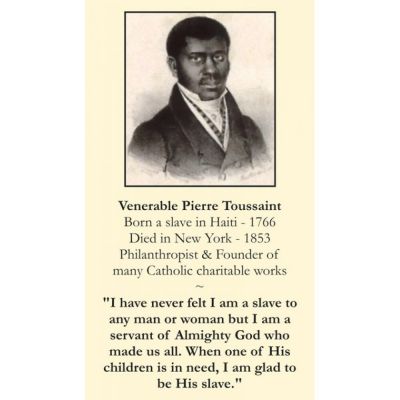 Venerable Pierre Toussaint Prayer Card (50 pack) -  - PC-179