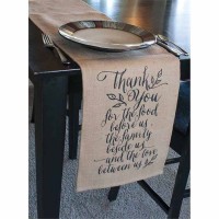 Table Runner Thank You Jute 72x12