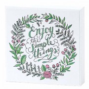 2pk -Plaque Tabletop Enjoy The Simple Things Mdf 4x4 - (Pack of 2)