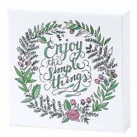 2pk -Plaque Tabletop Enjoy The Simple Things Mdf 4x4 - (Pack of 2)