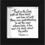 Framed Wall Art Trust In Prov3:5,6 Wd/gls 9x9