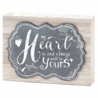 2pk -Tabletop Plaque-mdf-8x6 Inches My Heart Is - (Pack of 2)