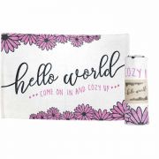 Rug Hello World Cotton 36x24 Natural - (Pack of 2)