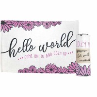 2pk -Rug Hello World Cotton 36x24 Natural - (Pack of 2)
