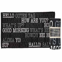 2pk -Rug Hello Cotton 36x24 Black - (Pack of 2)