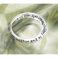 2pk -Ring Forevering Dear Mom Silver Plated Sz 7 - (Pack of 2)