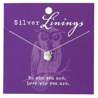 2pk -Necklace Owl Silver Plated 16 Inches +2 Ext Chain - (Pack of 2)