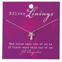 2pk -Necklace Cross Silver Plated 16 Inches +2 Ext Chain - (Pack of 2)