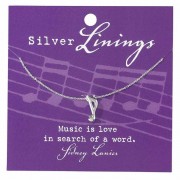 2pk -Necklace Music Silver Plated 16 Inches +2 Ext Chain - (Pack of 2)