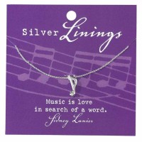2pk -Necklace Music Silver Plated 16 Inches +2 Ext Chain - (Pack of 2)
