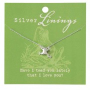 2pk -Necklace Frog Silver Plated 16 Inches +2 Ext Chain - (Pack of 2)