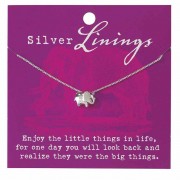 2pk -Necklace Elephant Silver Plated 16 Inches +2 Ext Chain - (Pack of 2)