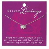 2pk -Necklace Elephant Silver Plated 16 Inches +2 Ext Chain - (Pack of 2)