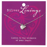 2pk -Necklace Heart Silver Plated 16 Inches +2 Ext Chain - (Pack of 2)