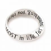 Ring Don't Give Up Mobius Silver Plated Sz 6 - (Pack of 2)