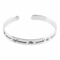 Bracelet You?never Influence Silver Plated Cuff Bracelet You?never Influence Silver Plated Cuff