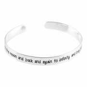 Bracelet Love You To Moon Silver Plated Cuff