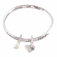 Bracelet Love Heart Pearl Silver Plated Mobius Bracelet Love Heart Pearl Silver Plated Mobius