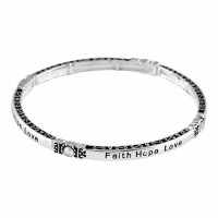 Bracelet Faith,hope,love Tilestrech Silver Plated Cz Bracelet Faith,hope,love Tilestrech Silver Plated Cz
