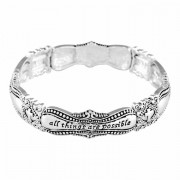 Bracelet Matt 19:26 Tile Ant Silver Plated Stretch