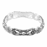 Bracelet God Is...you Tile Fancy Silver Plated Stret