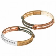 Bracelet Serenity Prayer Tile 3 Tone Stretch