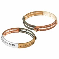 Bracelet Serenity Prayer Tile 3 Tone Stretch