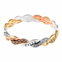 Bracelet 1cor13:13 Braid 3 Tone Stretch