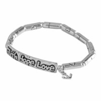 Bracelet Silver Plated 2 1/2 Faith, Hope, Love Bar Stretch Bracelet Bracelet Silver Plated 2 1/2 Faith, Hope, Love Bar Stretch Bracelet