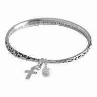 Bracelet Silver Plated John 3:16 Mobius 2 3/4 Diameter Bracelet Silver Plated John 3:16 Mobius 2 3/4 Diameter