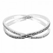Bracelet-inspiration Silver Plated 2 Tone X Shape