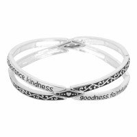Bracelet-inspiration Silver Plated 2 Tone X Shape