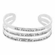 Bracelet-serenity Prayer 3 Row Cuff Silver Plated