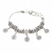 Bracelet-10 Comm Multi Bead Silver Plated