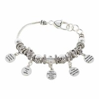 Bracelet-10 Comm Multi Bead Silver Plated