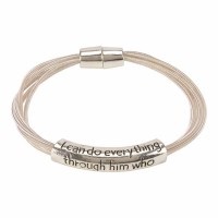 Bracelet-phil 4:13 Spring Wire Silver Plated Magnet