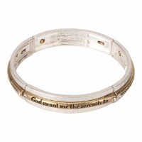 Bracelet-serenity Prayer Tile Stretch Silver Pl